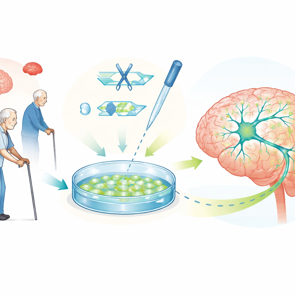 Figure 1. How engineered human stem cells and gene editing may help restore brain cells lost in Parkinson’s disease.