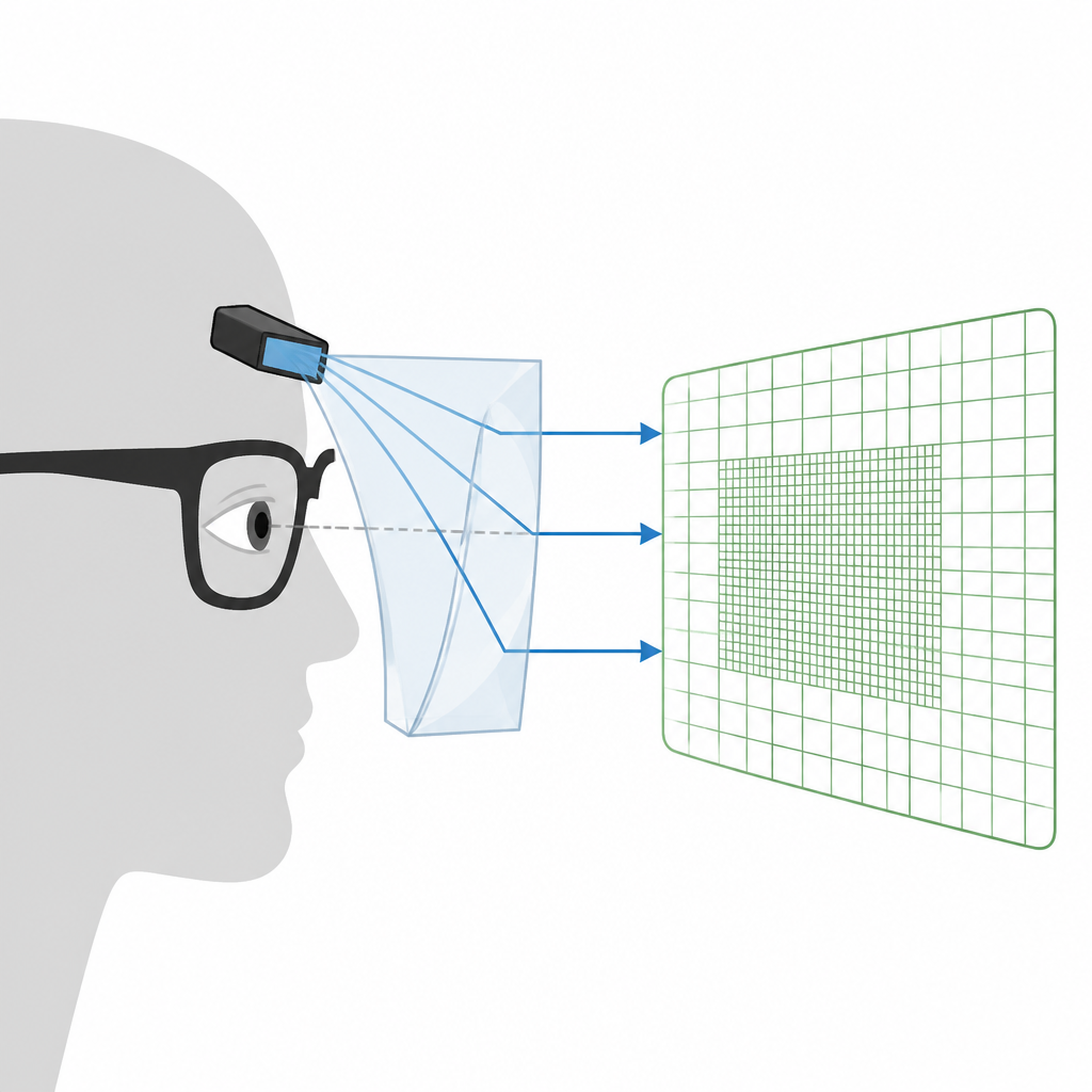 Figure 1. How smart glasses focus detail at the center of your view while gently reducing sharpness toward the edges.