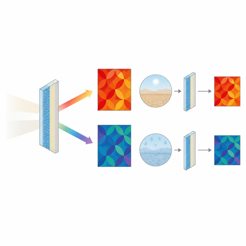 Figure 1. Thin layered card shows different full-color images as humidity changes, for secure data storage and anti-counterfeiting.