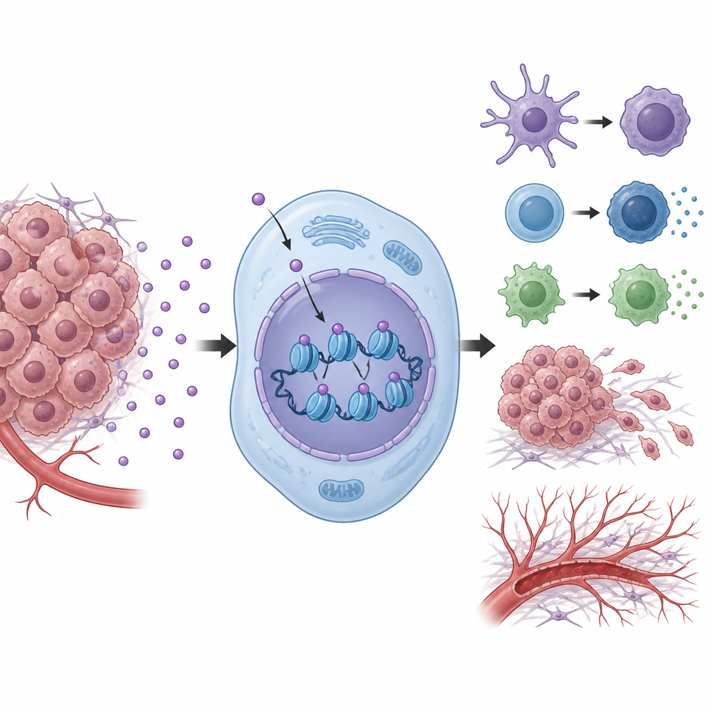 Figure 2. Lactate-made tags on proteins change gene control and cell behavior, driving tumor growth and weakening immune attacks.