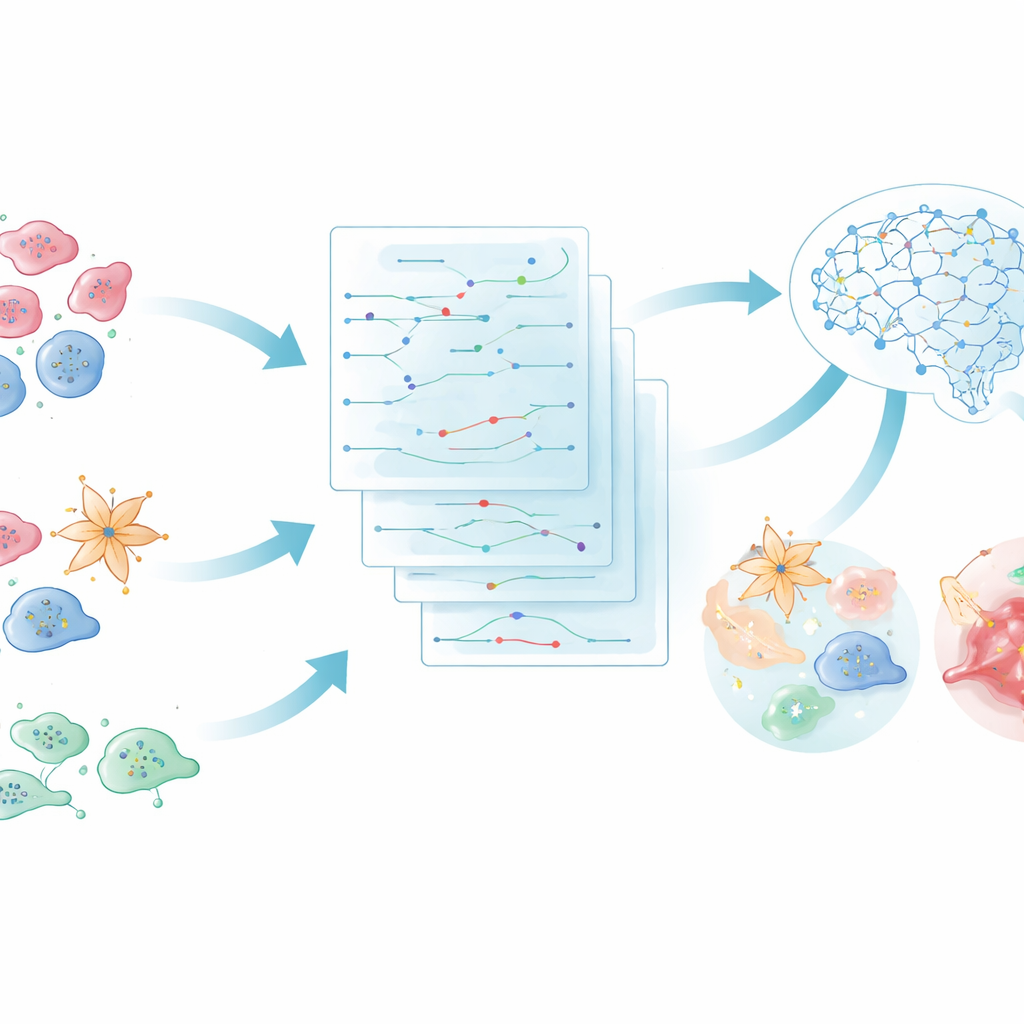 Figure 1. Hoe een slimme analysepijplijn en een AI‑partner complexe celcommunicatie omzetten in heldere inzichten over ziekten