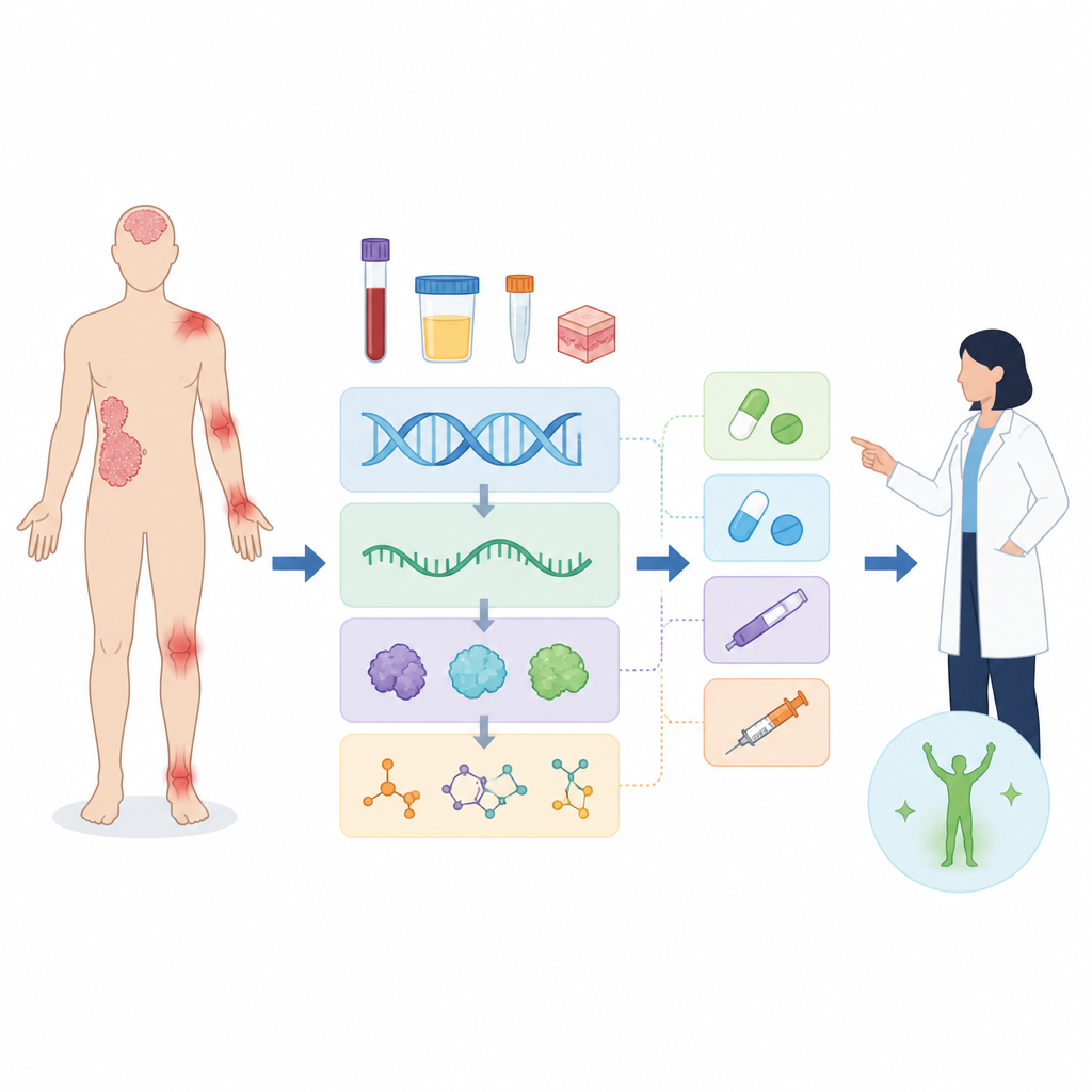 Figure 1. How detailed molecular tests can match psoriatic arthritis patients with the treatments most likely to help them.