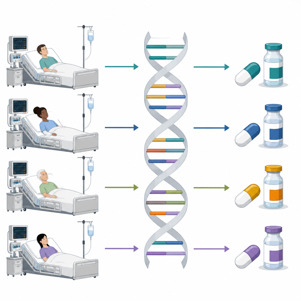 Figure 1. Wie die einzigartigen Gene von Intensivpatienten die Wirkung standardmäßiger Arzneimitteldosen im Körper verändern können