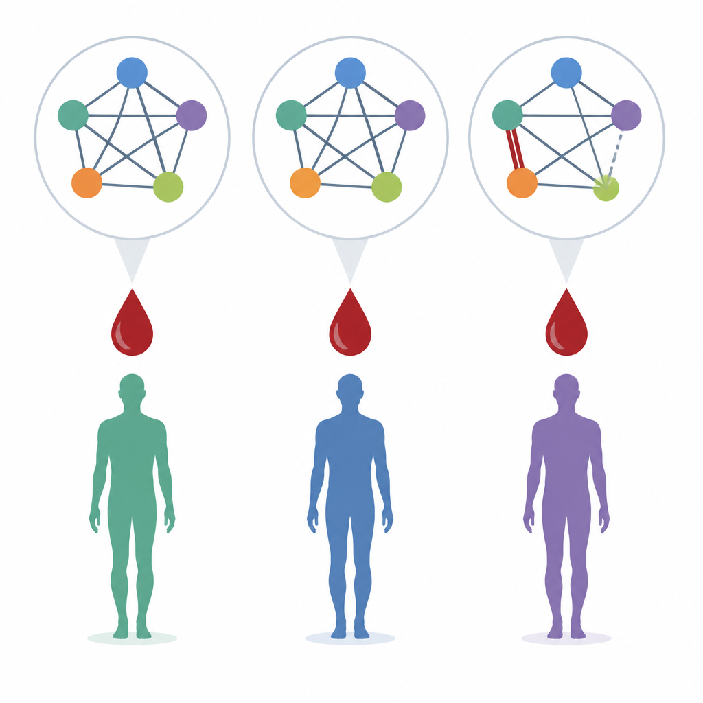 Figure 1. Blood protein networks differ in young people who later develop psychosis compared with those who do not.
