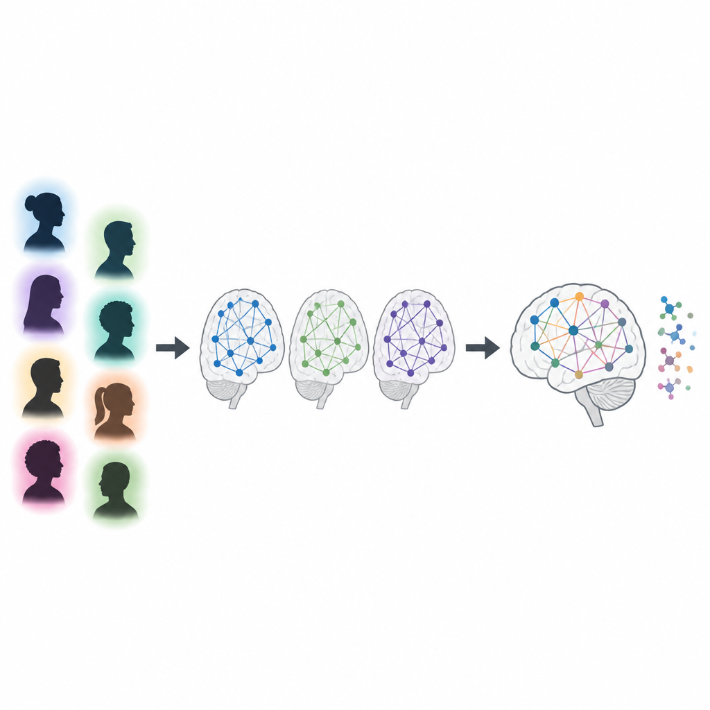 Figure 1. From varied depressed individuals to shared altered brain networks and underlying molecules linked to suicidal thoughts.