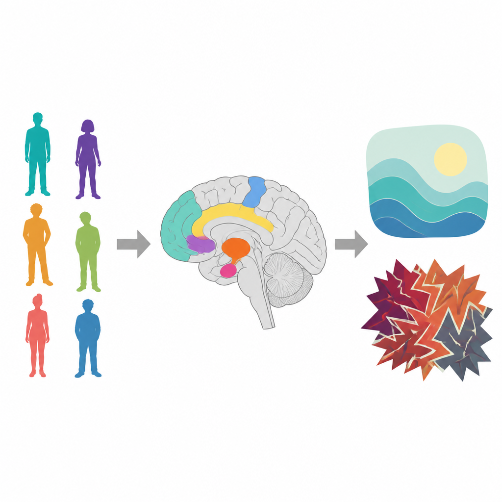 Figure 1. Different mental disorders share common patterns of altered resting brain activity in key emotion and thinking circuits.