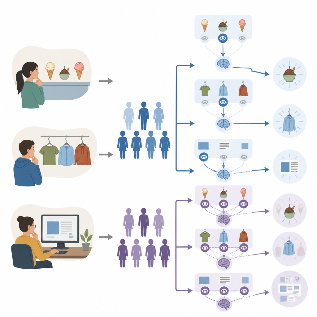 Figure 1. How autistic and non-autistic people differ in ignoring distracting details when learning from rewards.