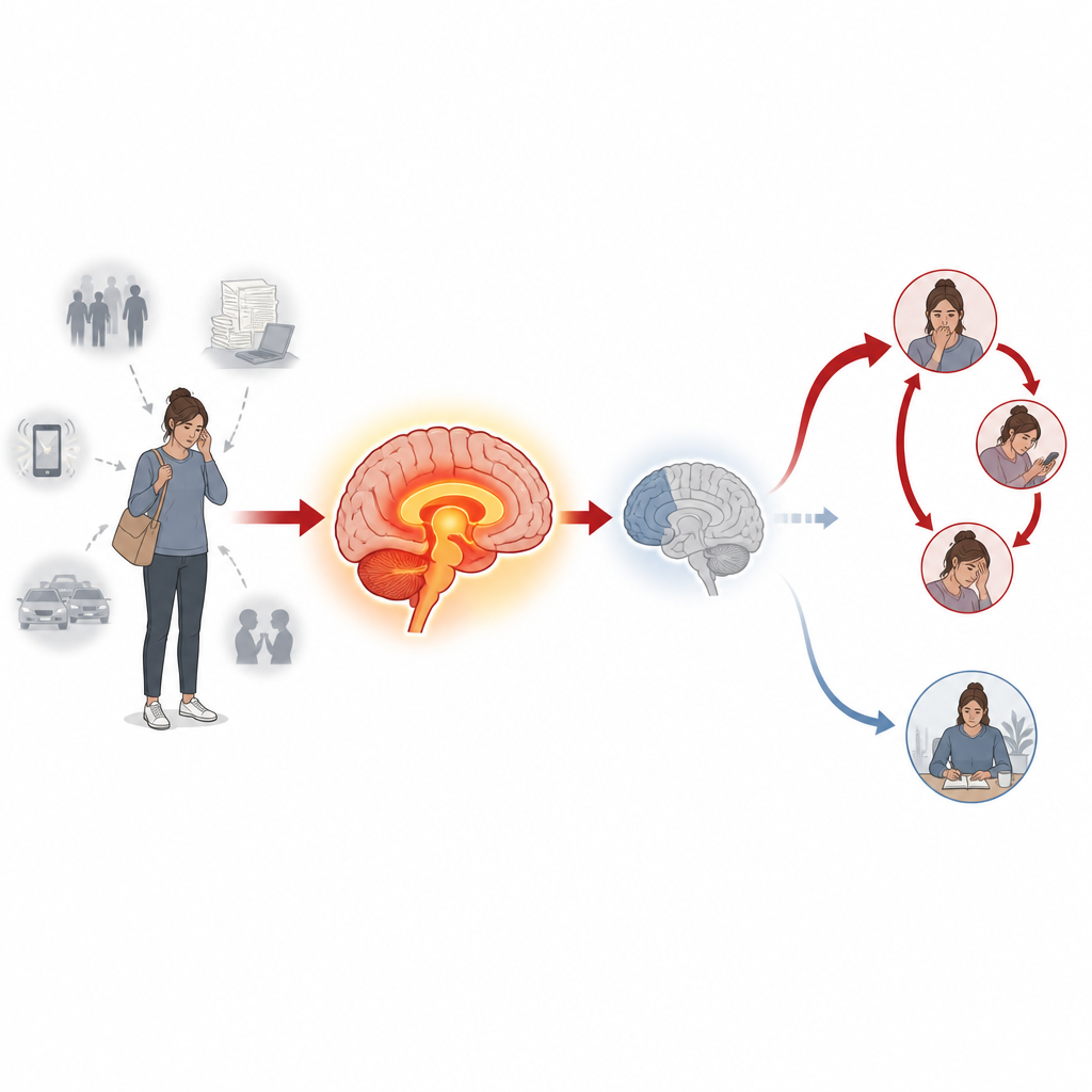 Figure 1. How emotional reactions and weak internal brakes can lead to repetitive or rash actions in everyday life.