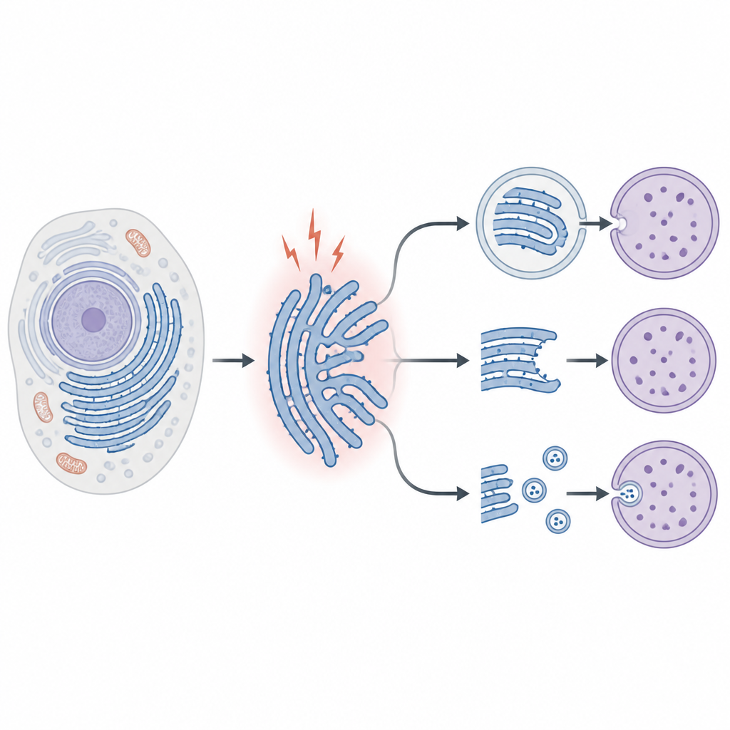 Figure 1. Come le cellule riciclano selettivamente parti della loro fabbrica proteica interna attraverso diverse vie di smaltimento.