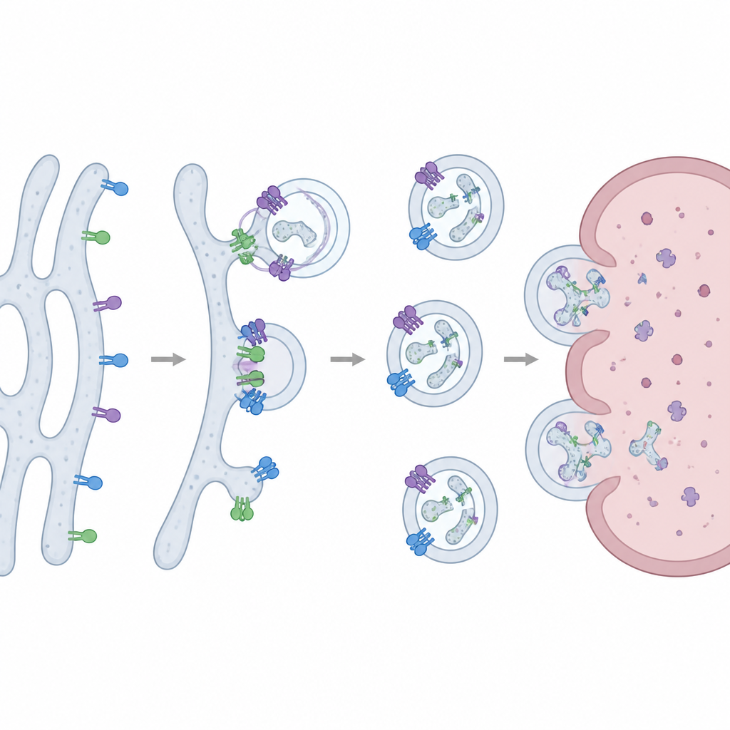 Figure 2. Come piccole proteine recettrici etichettano regioni di membrana danneggiate affinché le vescicole di pulizia possano rimuoverle in sicurezza.
