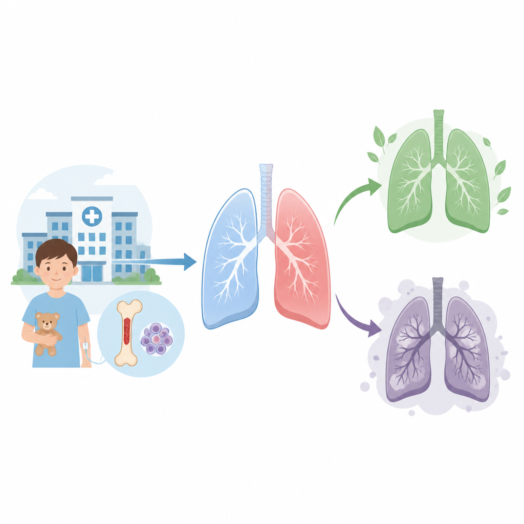 Figure 1. Hoe beenmergtransplantaties en infecties bij kinderen kunnen leiden tot ernstige longproblemen