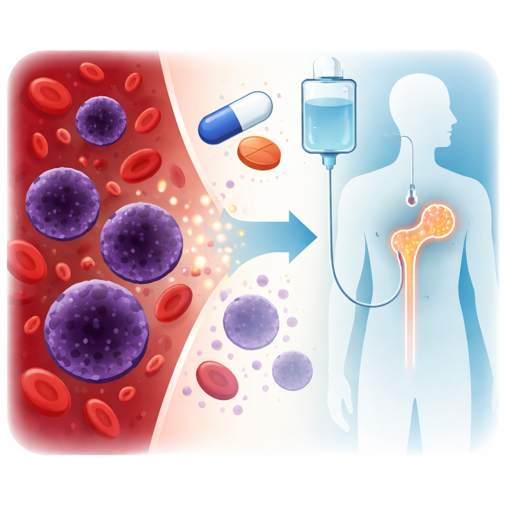 Figure 1. New drug pair helps control relapsed leukemia so more patients can safely reach stem cell transplant.