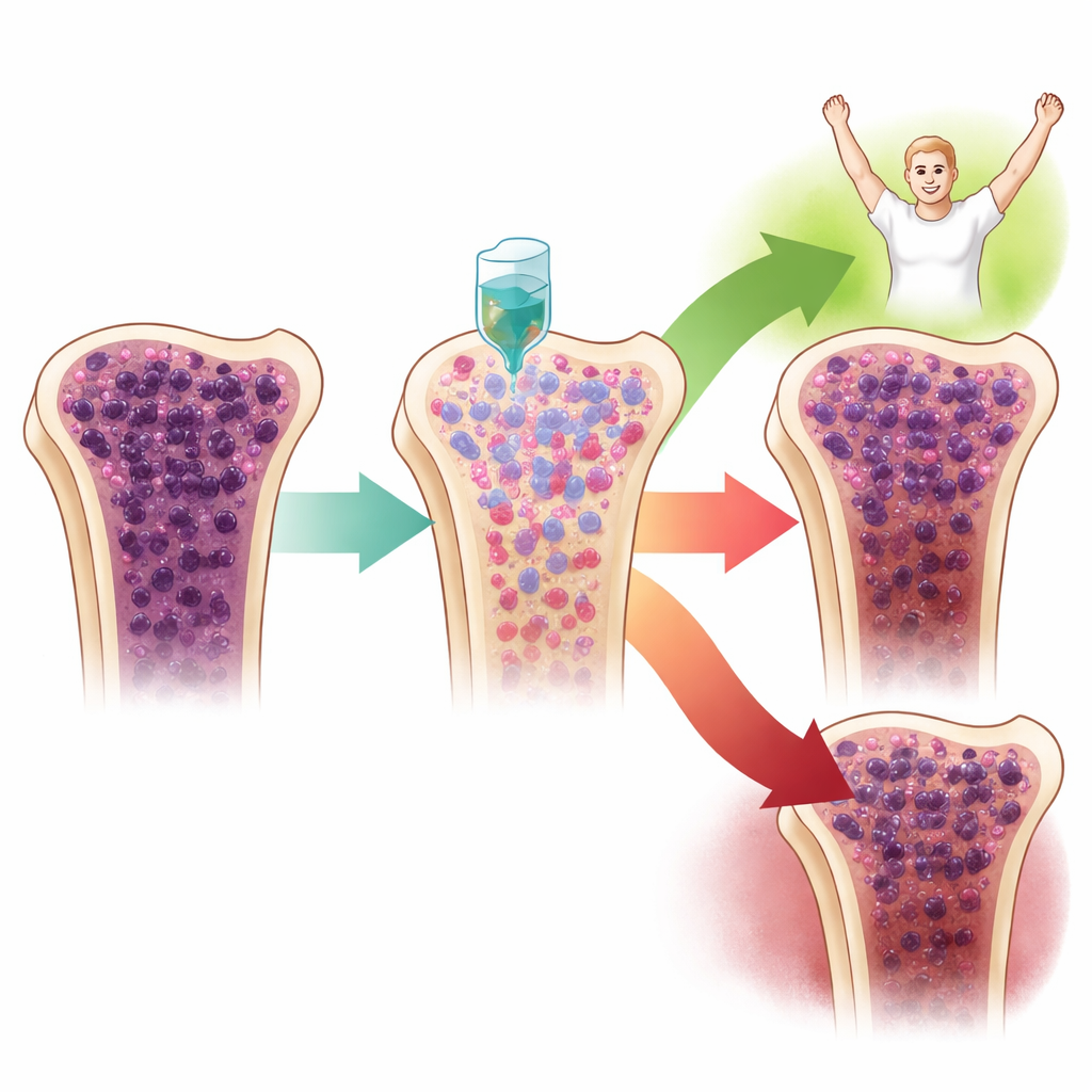 Figure 2. Early clearance of leukemia with treatment helps predict who will stay in remission after stem cell transplant.