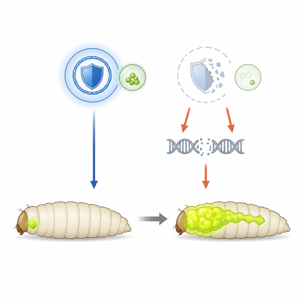 Figure 1. Hoe het verlies van een beschermend cellulair enzym en zijn vitaminepartner tumorgroei en -uitzaaiing mogelijk maakt in een fruitvliegmodel.