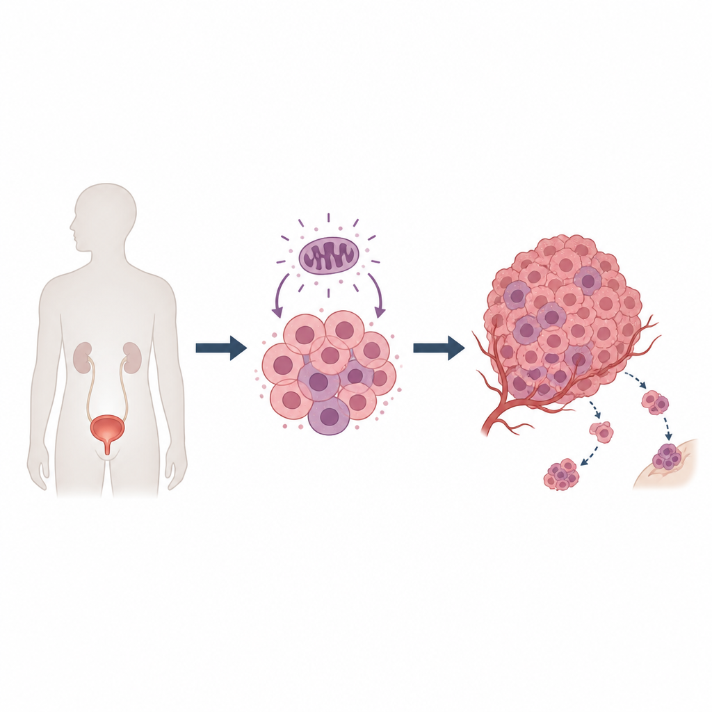 Figure 1. How altered energy use in bladder cancer cells drives tumor growth and spread