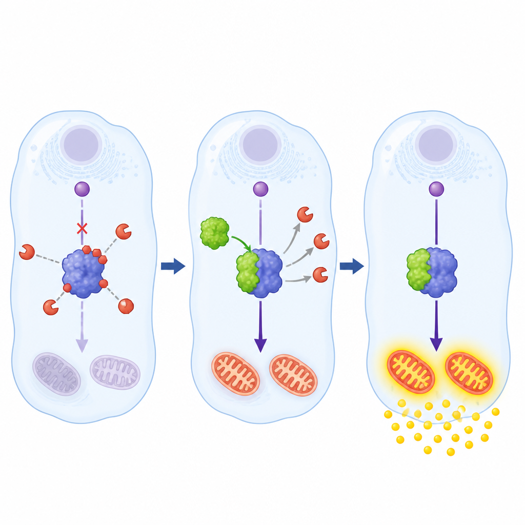 Figure 2. How a guardian protein shields an energy enzyme from disposal to power bladder cancer cells