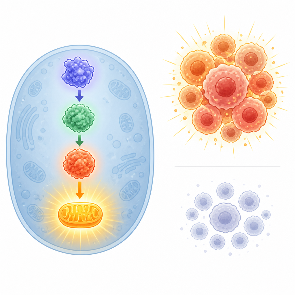 Figure 2. Step-by-step view of the ANP32E pathway that flips cell metabolism to high sugar use in lung cancer.