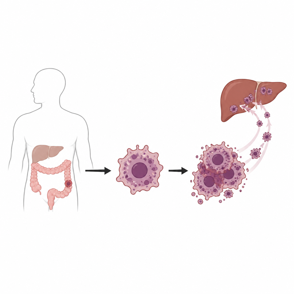 Figure 1. Come una proteina legata al cervello aiuta i tumori del colon a metastatizzare al fegato