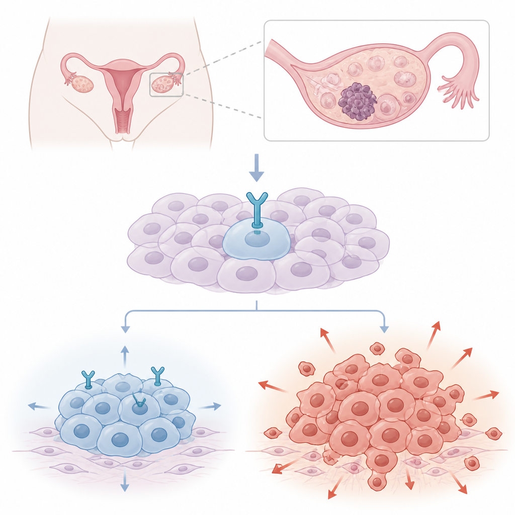 Figure 1. Protective cell receptor in the ovary helps prevent cancer cells from growing and spreading too fast.