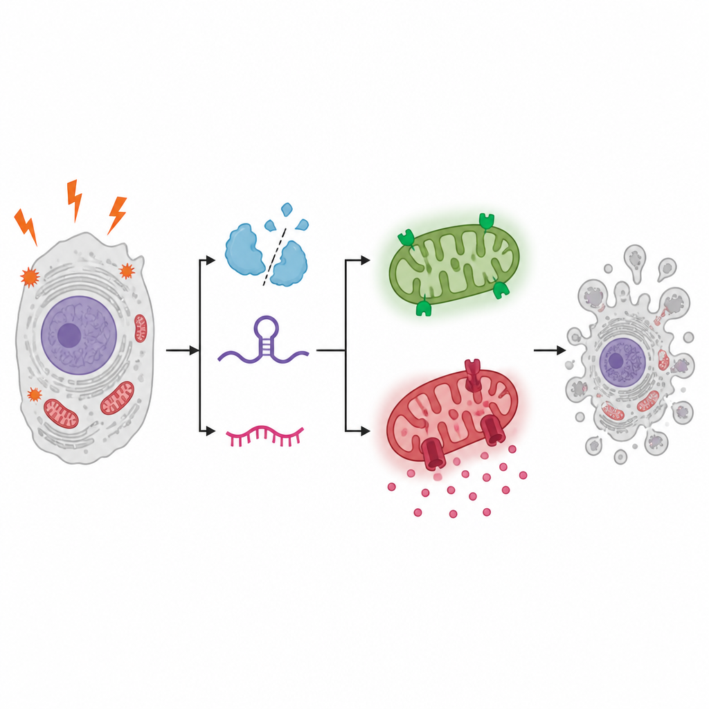 Figure 2. Interruttori chiave decidono se le cellule danneggiate si riparano o attivano il programma di morte che elimina le cellule tumorali