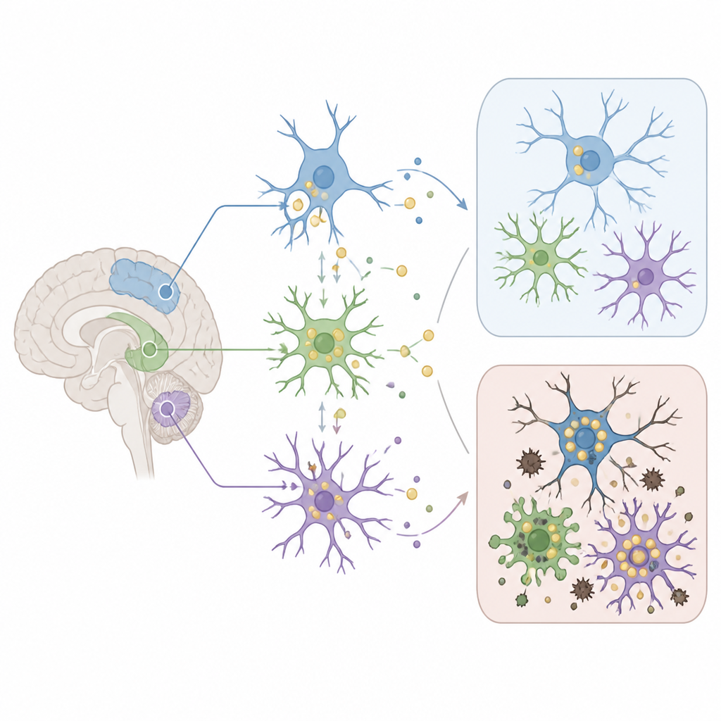 Figure 1. Wie winzige Fetttropfen in Gehirnzellen sowohl Neuronen schützen als auch neurodegenerative Erkrankungen vorantreiben können.
