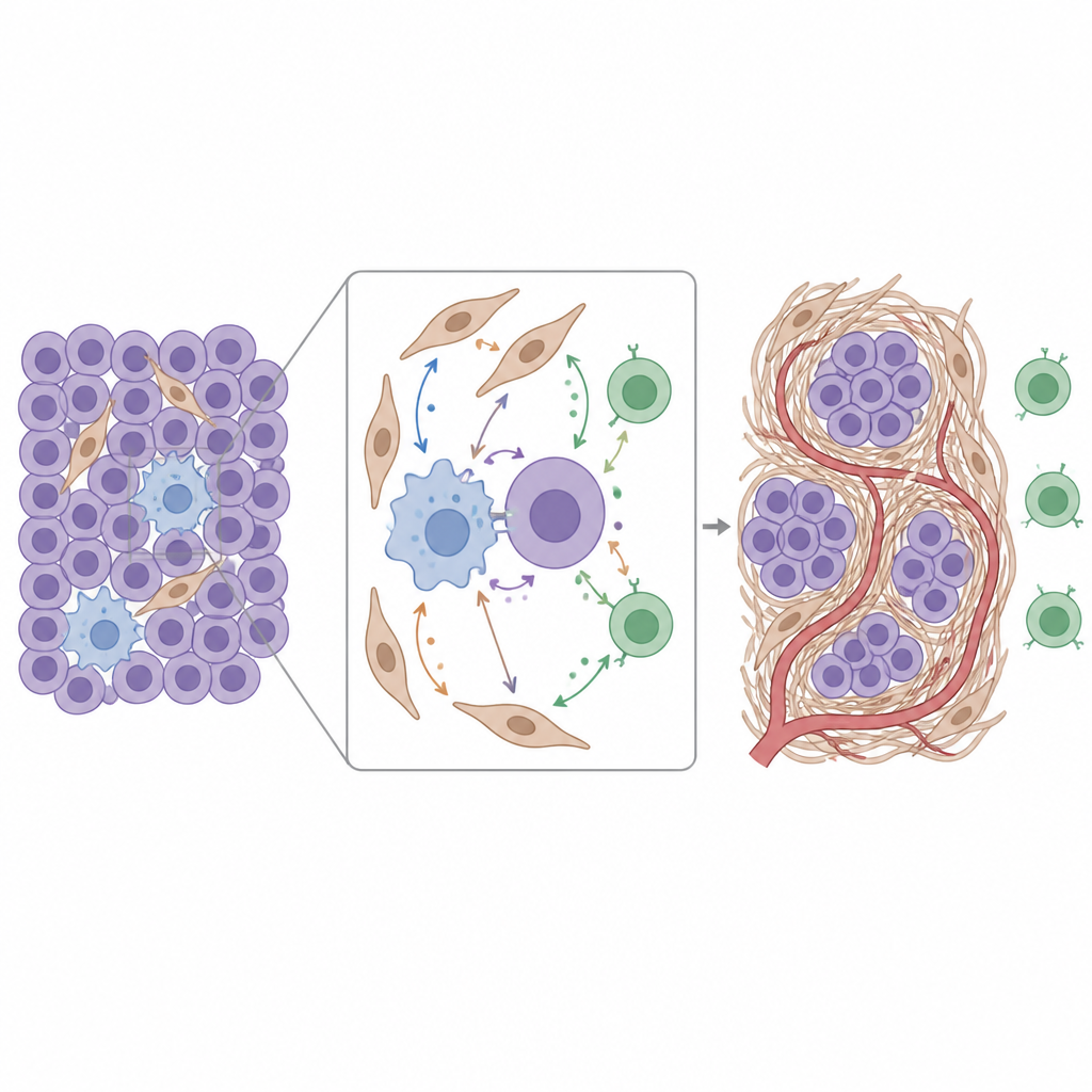 Figure 2. How certain immune and stromal cells feed tumors, grow vessels, and keep killer cells at bay