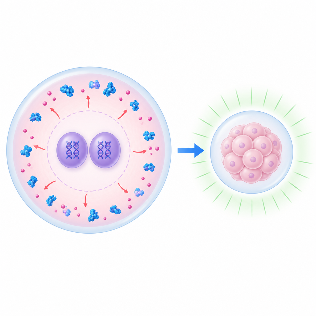 Figure 1. Wichtige DNA‑bindende Proteine außerhalb der Embryonenzellkerne halten, damit frühe Gene und nützliche Repeats korrekt angeschaltet werden können.