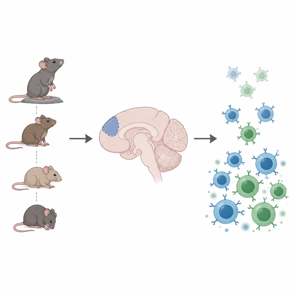 Figure 1. Come la posizione sociale in un gruppo, l’attività cerebrale e la robustezza del sistema immunitario siano collegati in una semplice catena di causa ed effetto.