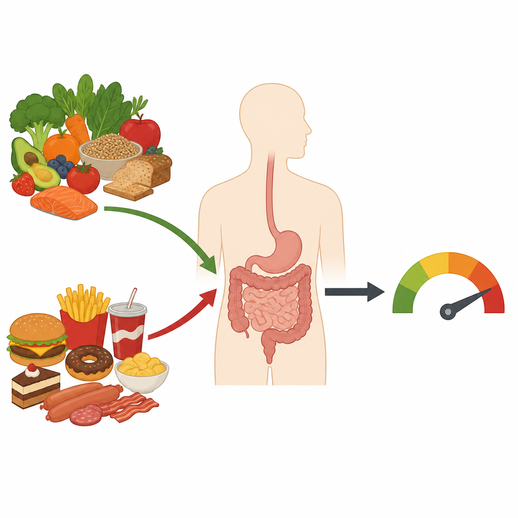 Figure 1. How everyday eating and body fat relate to the severity of inflammatory bowel disease