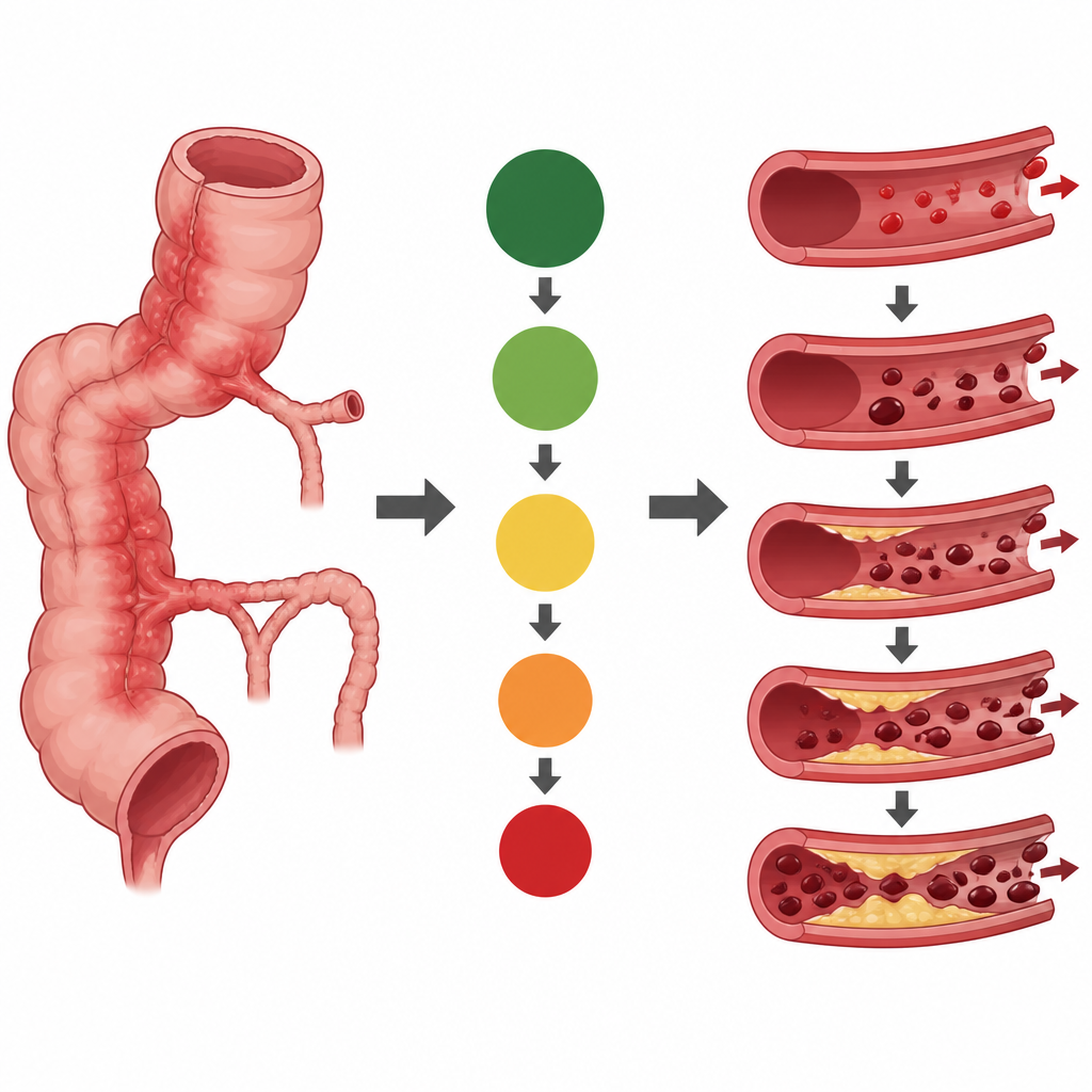 Figure 2. How damaged intestine lowers vitamin B12 and raises blood vessel risk through changes in homocysteine