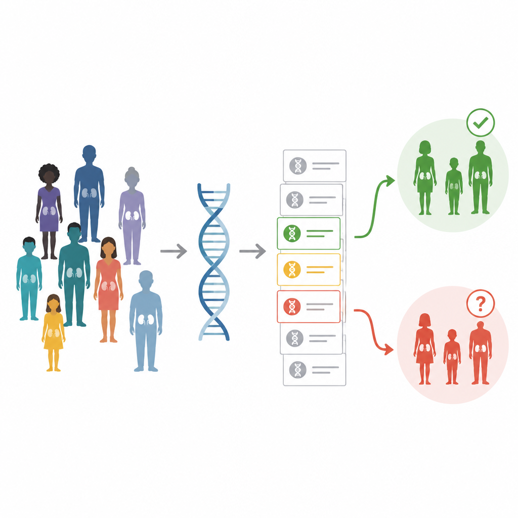 Figure 1. Dai pazienti renali tramite test del DNA a risposte genetiche chiare o incerte.