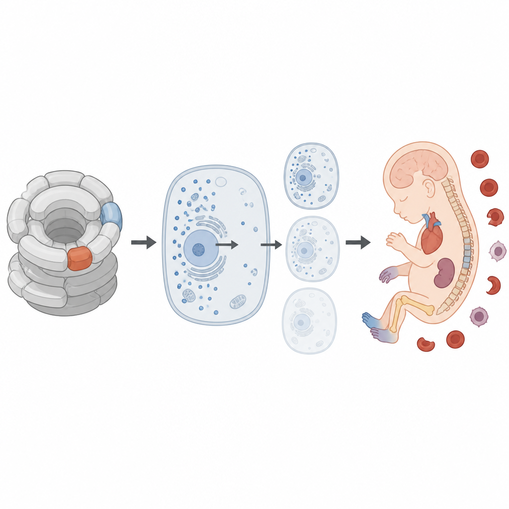 Figure 2. Hur defekta ribosomala proteiner i celler minskar proteinproduktionen och leder till problem i lemmar, organ och blod