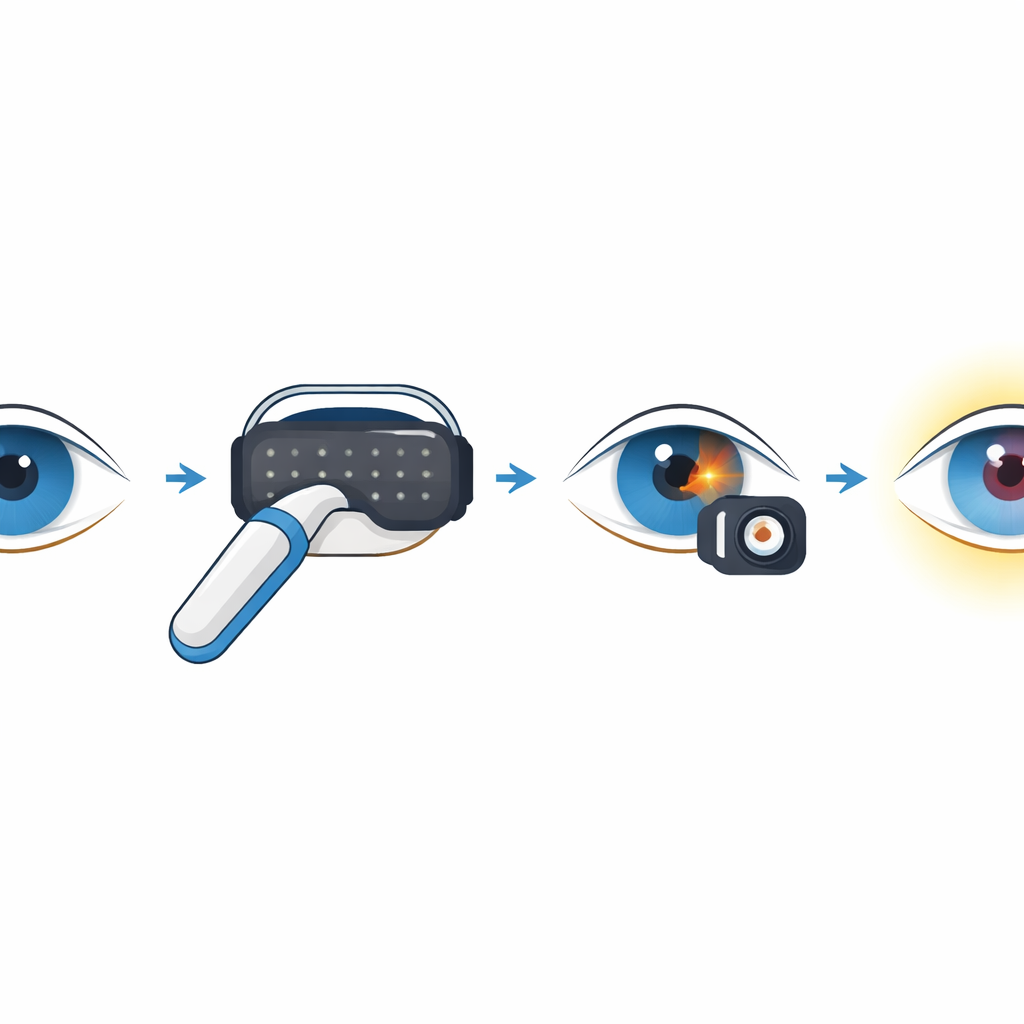 Figure 2. Tragbare Messungen von Augeninnendruck, Gesichtsfeld und Sehnervenbefund ergänzen sich, um gefährdete Augen zu identifizieren.