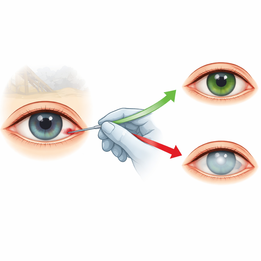 Figure 1. Onarım sırasında göze ilaç eklemenin yaralanmış gözleri enfeksiyon yerine iyileşmeye yönlendirmesi