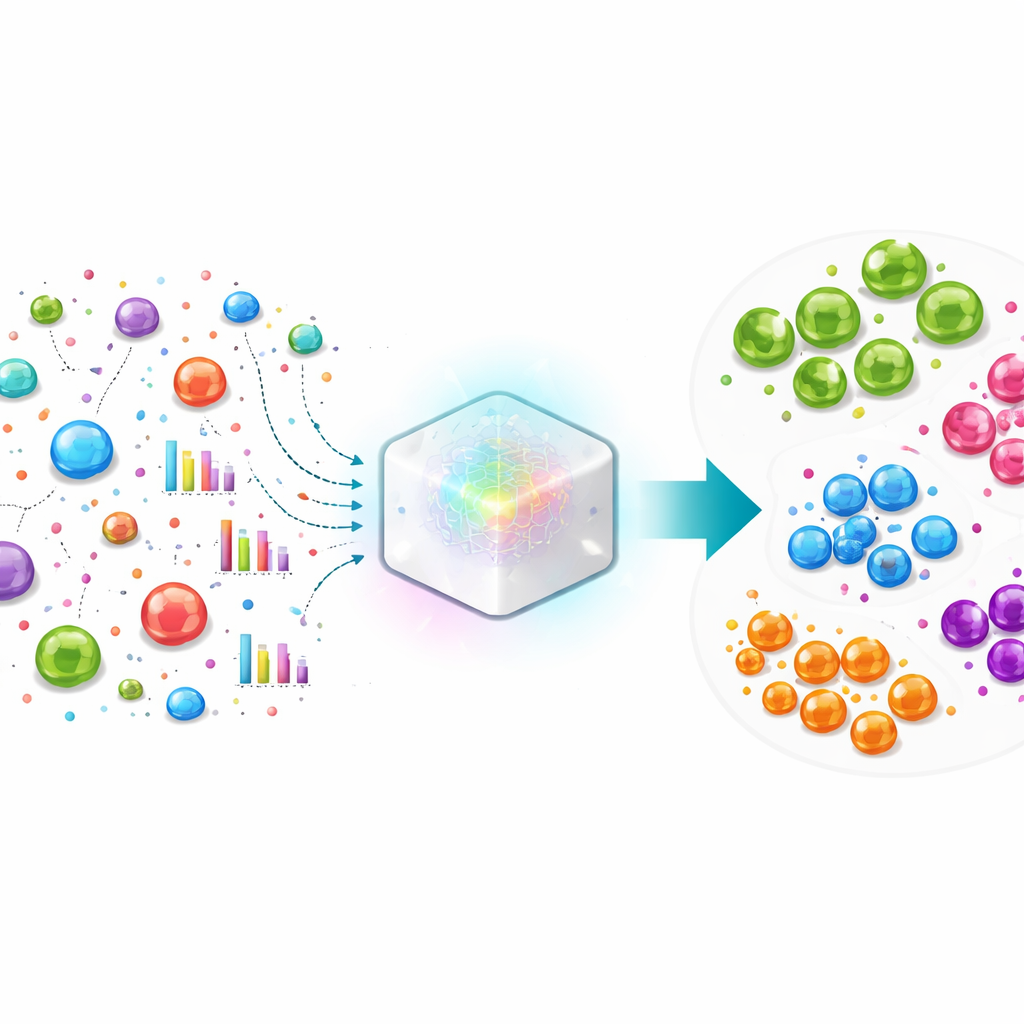 Figure 1. AI model turns messy single-cell measurements into clear, comparable maps of cell types and states.