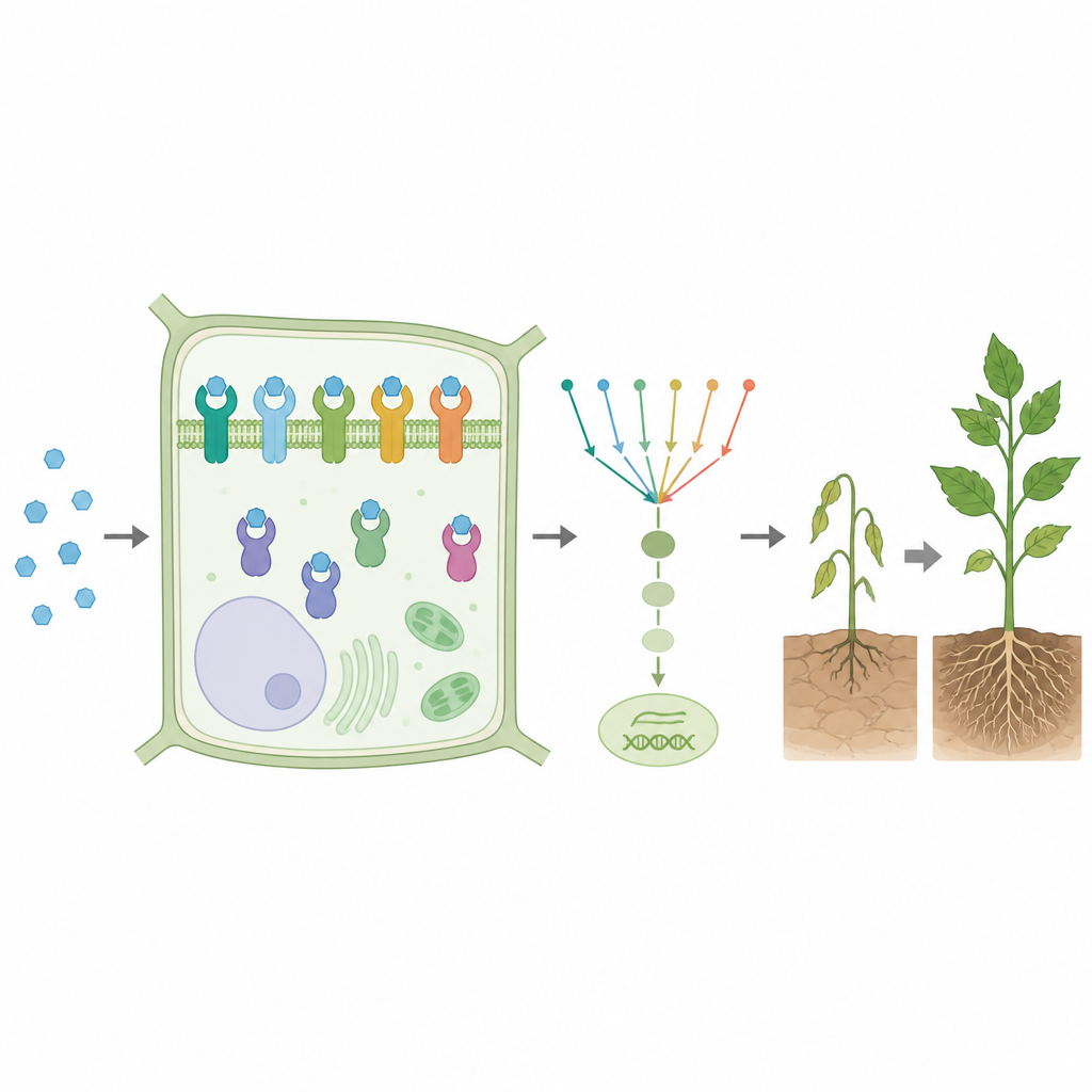 Figure 1. Ile drobnych zmian w receptorze kształtuje przełącznik hormonalny rośliny i jej reakcję na suszę.