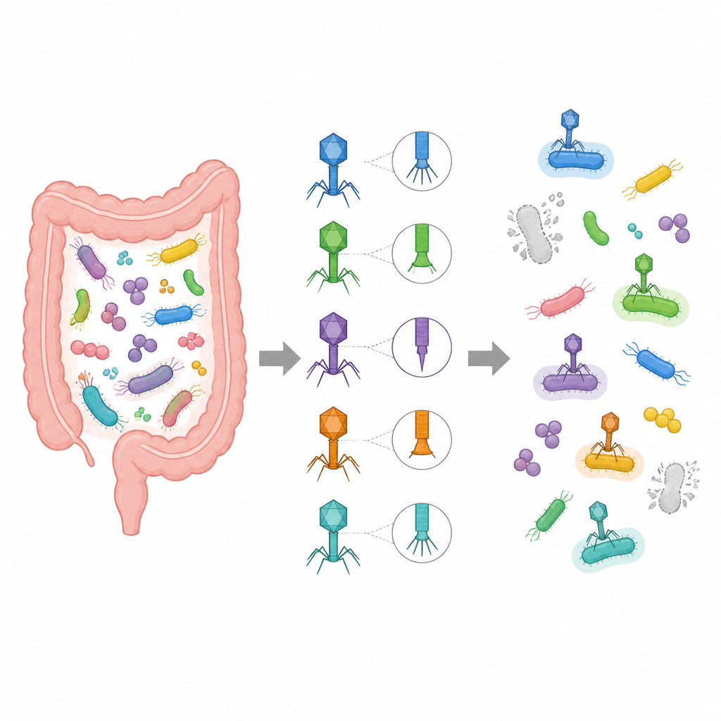 Figure 1. How key viral proteins help match hidden gut viruses to their bacterial hosts and reshape our view of the microbiome.