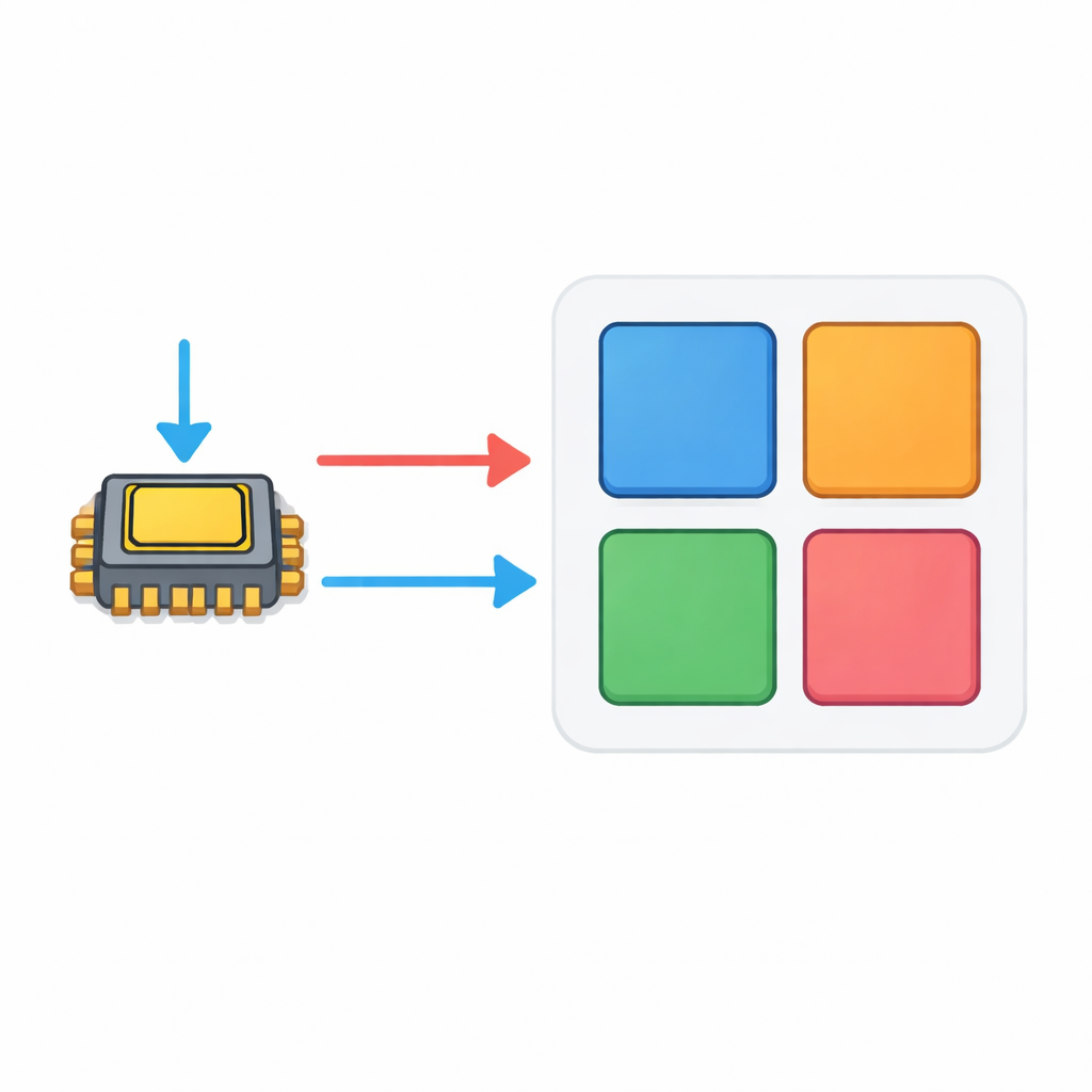 Figure 1. Electric and magnetic fields set four distinct memory states in a single crystal for denser data storage.