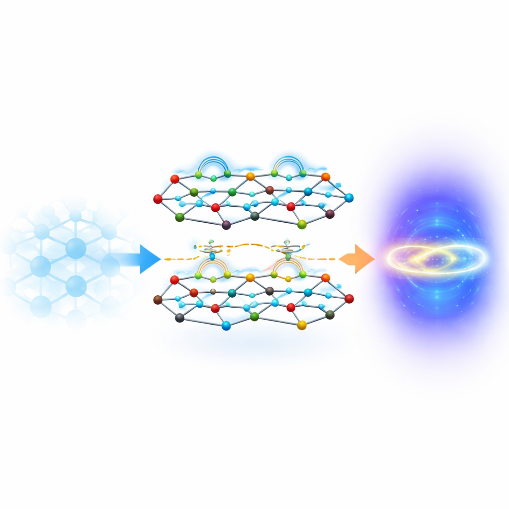 Figure 1. Come un reticolo a bilayer kagome permette a elettroni localizzati e mobili di cooperare per creare uno stato particolare a bassa temperatura.