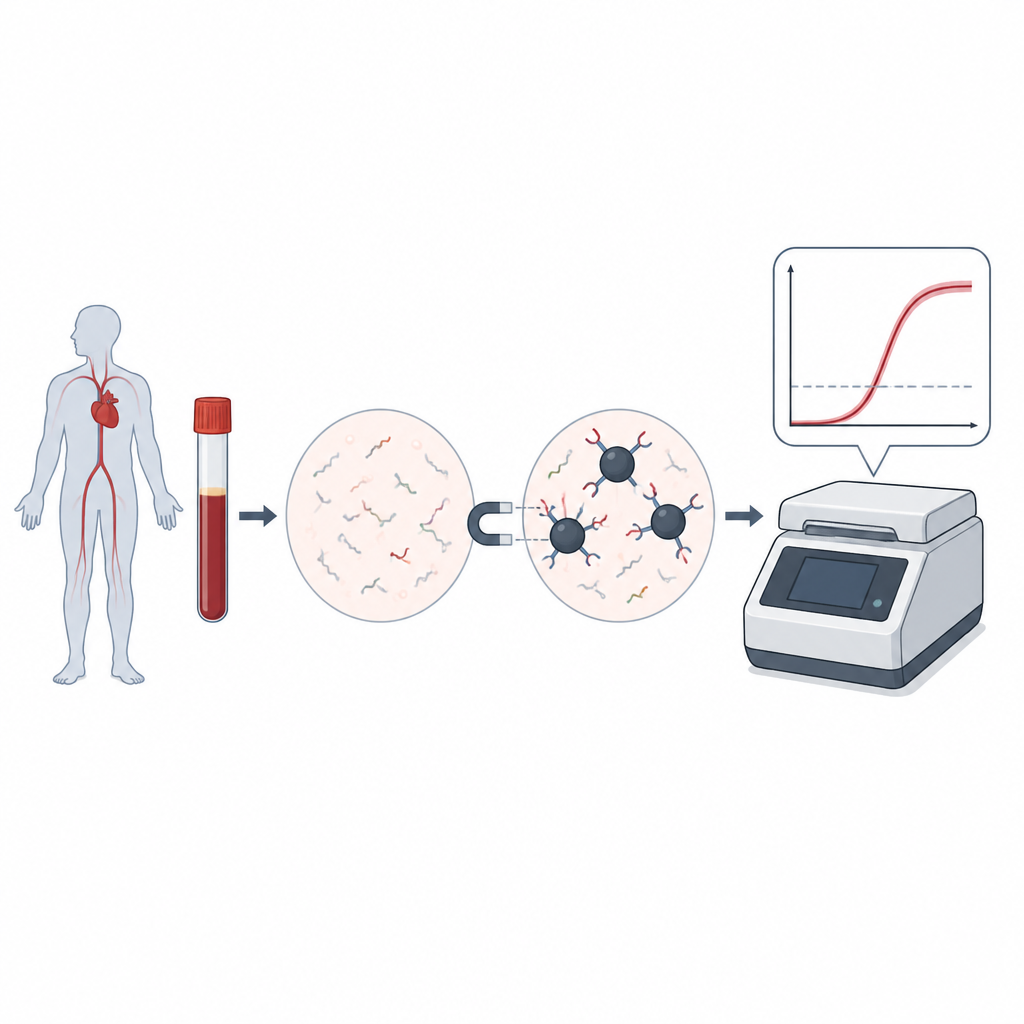 Figure 1. Come un test ematico perfezionato cattura segnali deboli di microRNA per rivelare le malattie in modo più chiaro
