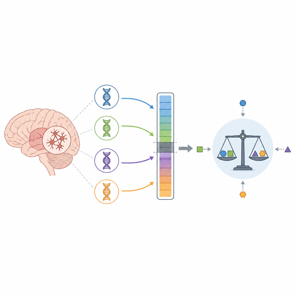 Figure 1. Cómo las células cerebrales mantienen estables genes sensibles al riesgo a pesar del daño en sus interruptores de control del ADN.