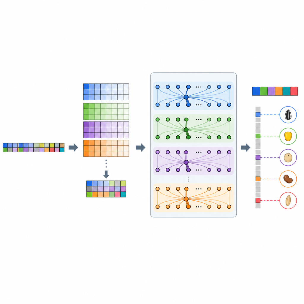 Figure 2. Ağırlıklı DNA belirteçlerinin, önemli varyantları vurgulamak için bir sinir ağı içinde nasıl aktığına dair içsel görünüm