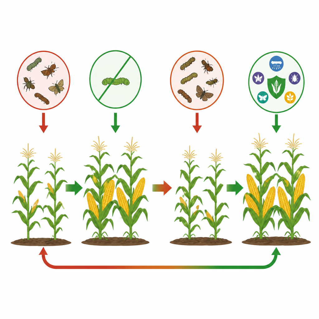 Figure 1. Wie Bt-Mais in Südafrika die Ernten steigerte, durch Insektenresistenz an Boden verlor und mit neuen Saatgutmerkmalen wieder Vorteile erlangte
