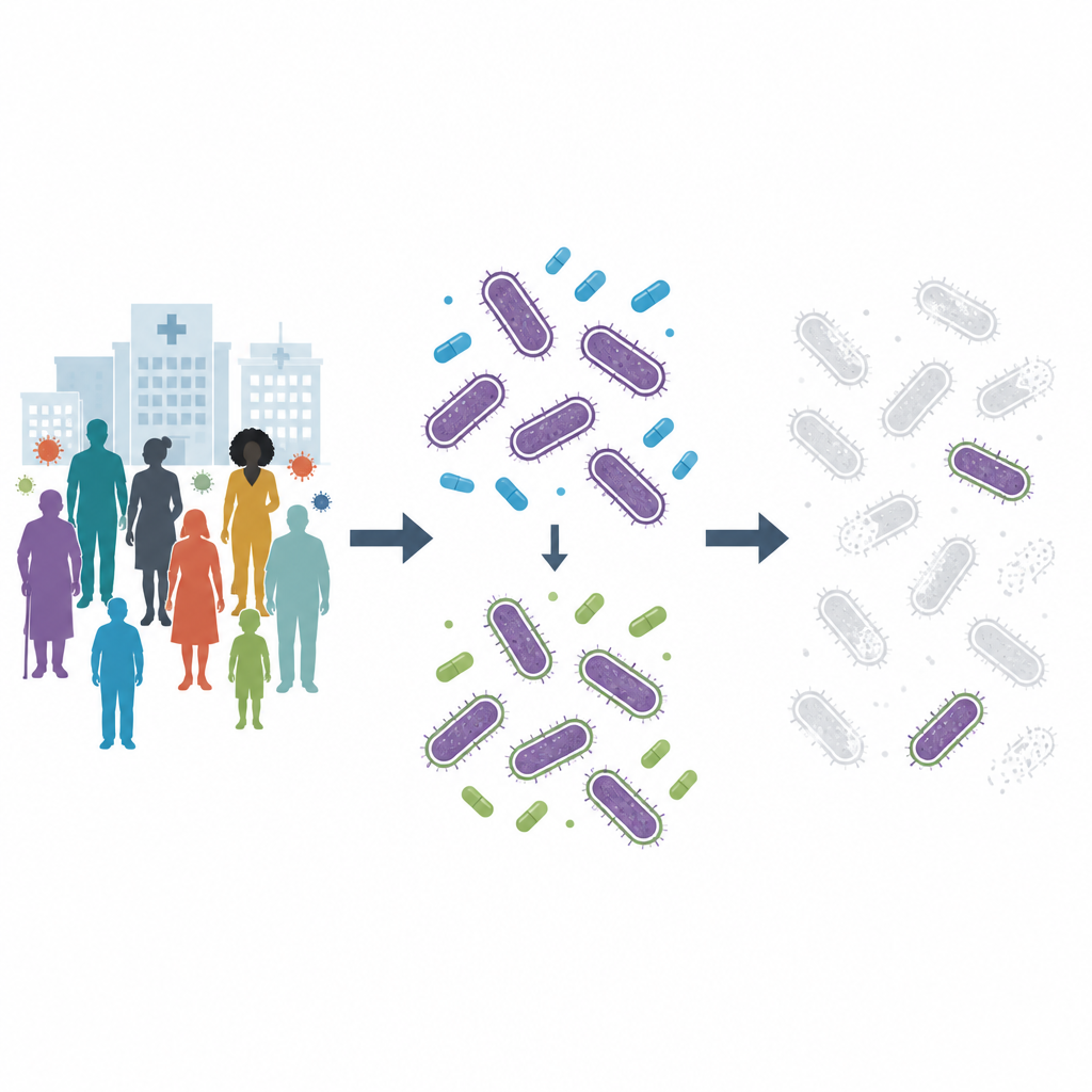 Figure 1. Bir antibiyotiğin önce verilmesinin, kısa süreliğine zor hastane bakterilerini ikinci ilaca karşı nasıl yumuşatabileceği