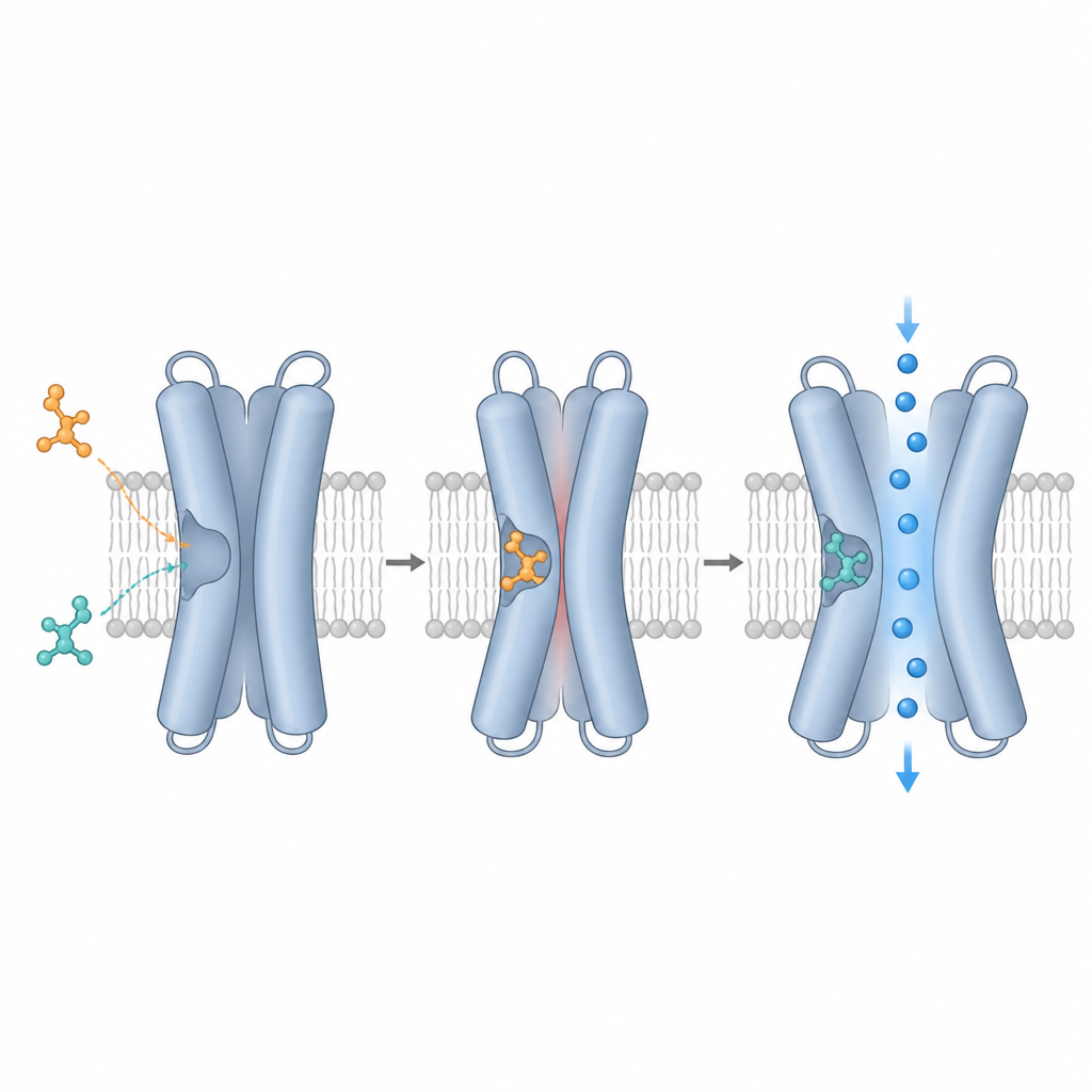 Figure 2. Come molecole farmaceutiche immagine-speculari in una tasca di un canale possono o bloccare o aprire il flusso ionico