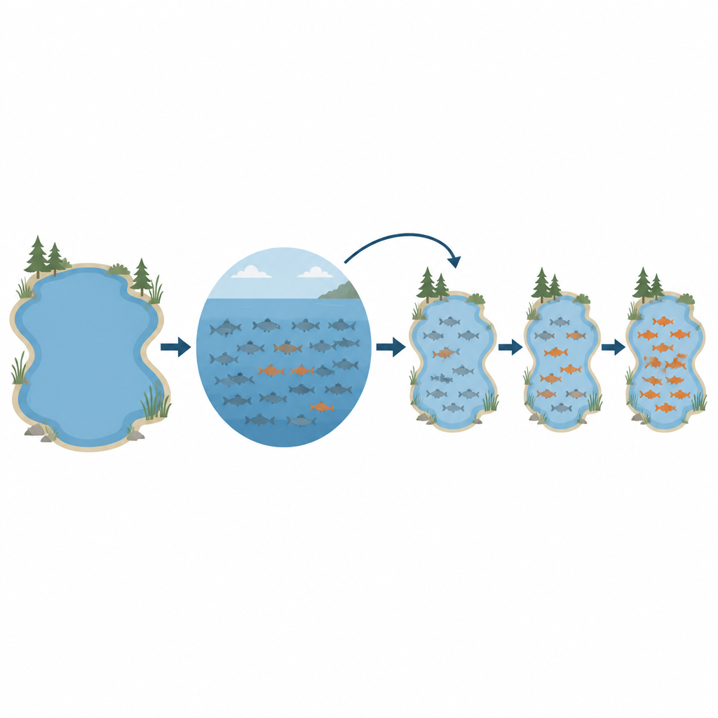 Figure 1. أسماك بحرية نادرة تحمل DNA مميز تعيد تشكيل تجمع بحيرة جديد بسرعة بعد الاستعمار.