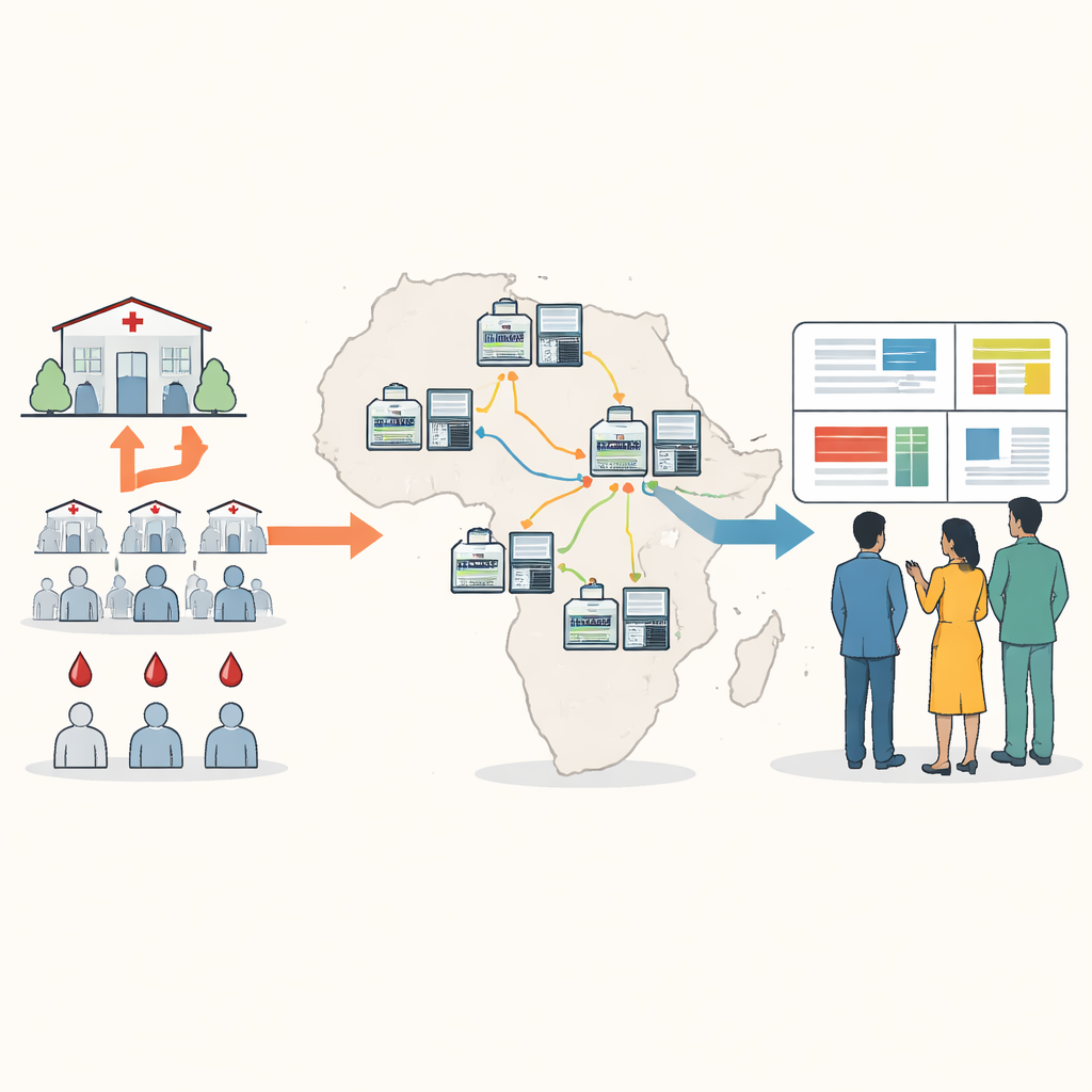 Figure 1. Lokale Afrikaanse laboratoria gebruiken draagbare DNA-sequencing om veranderende malariaparasieten te volgen en snellere volksgezondheidsbeslissingen te ondersteunen.