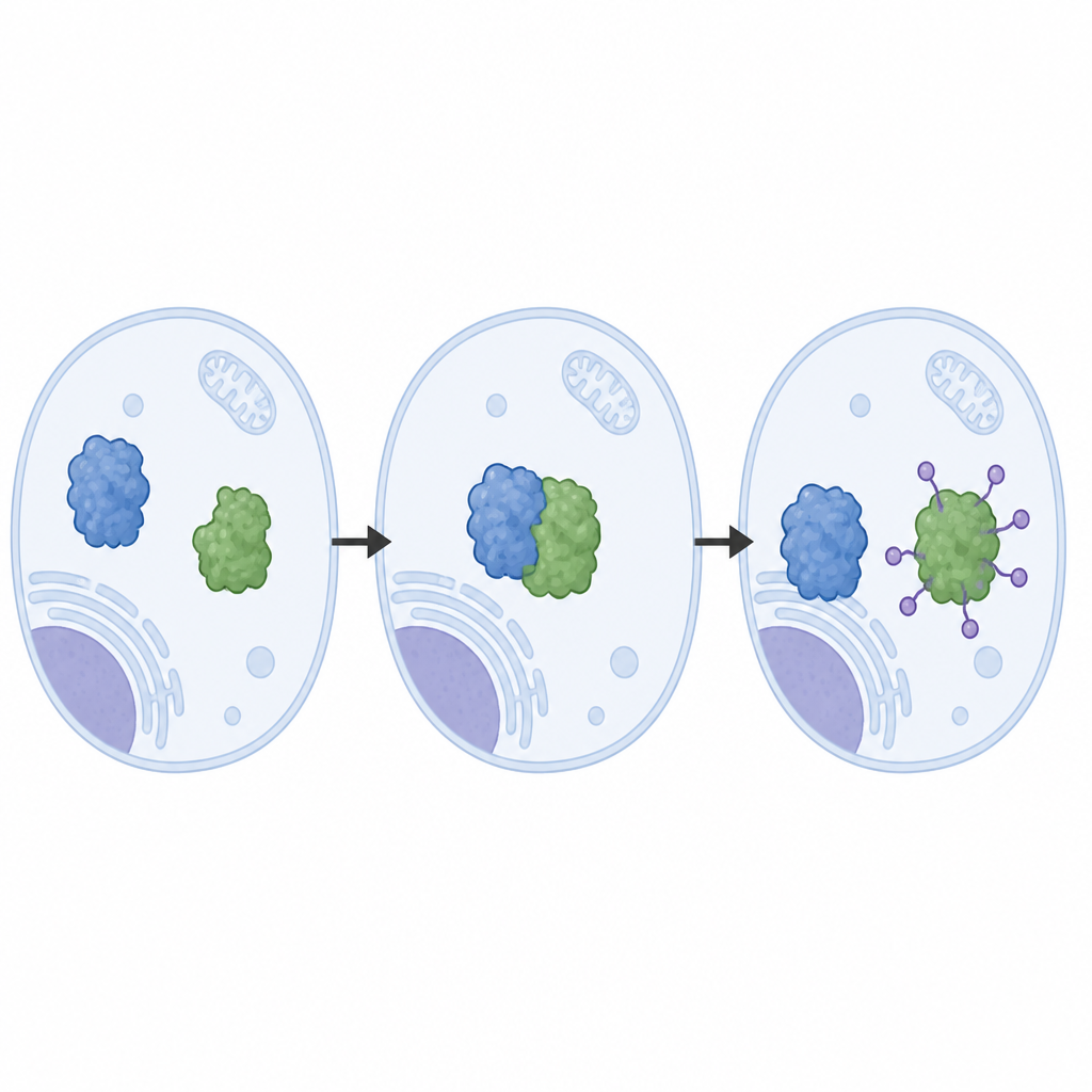 Figure 2. How one protein clamps onto an enzyme and tags it for removal at a specific spot when cysteine runs low.