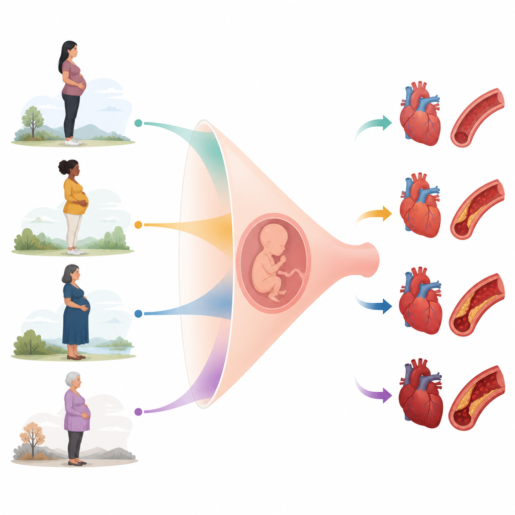 Figure 1. Pregnancy multiplies existing heart risk rather than adding new age-specific danger.
