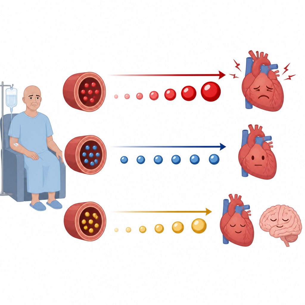 Figure 2. Different long term patterns of glucose, albumin, and uric acid in cancer survivors and how they relate to heart disease risk.